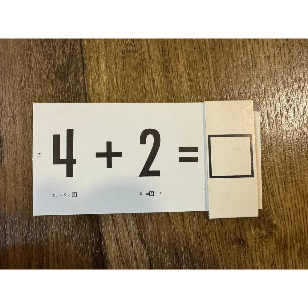 Ed-U-Cards Math Addition Flash Cards Kids Good Vintage 1966 Sliding Number Cover